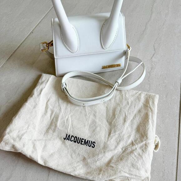 JACQUEMUS The Chiquito Soft  White Leather Handbag / Shoulder Bag - Picture 5 of 13